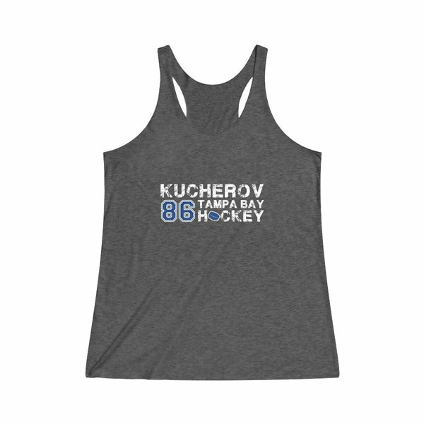 Kucherov 86 Tampa Bay Hockey Women's Tri-Blend Racerback Tank