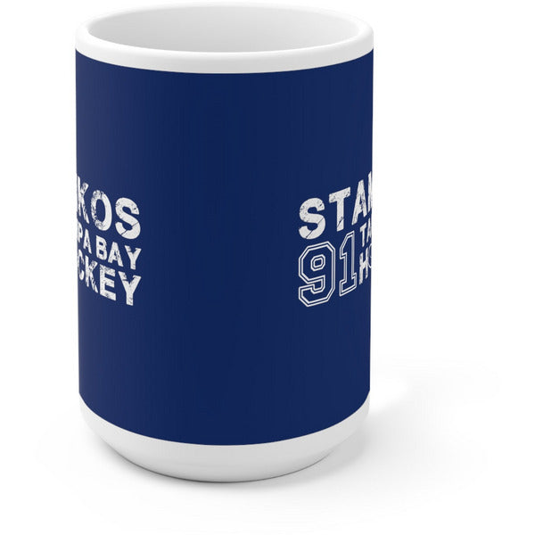 Stamkos 91 Tampa Bay Hockey Ceramic Coffee Mug In Blue, 15oz