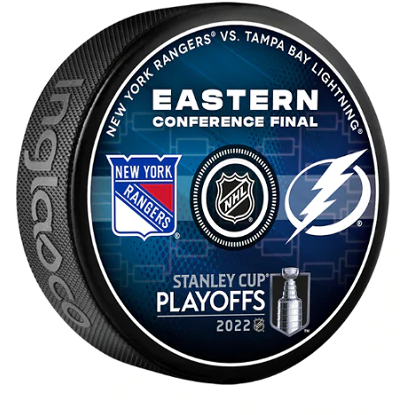 Tampa Bay Lightning vs New York Rangers 2022 Stanley Cup Playoffs Eastern Conference Final Hockey Puck