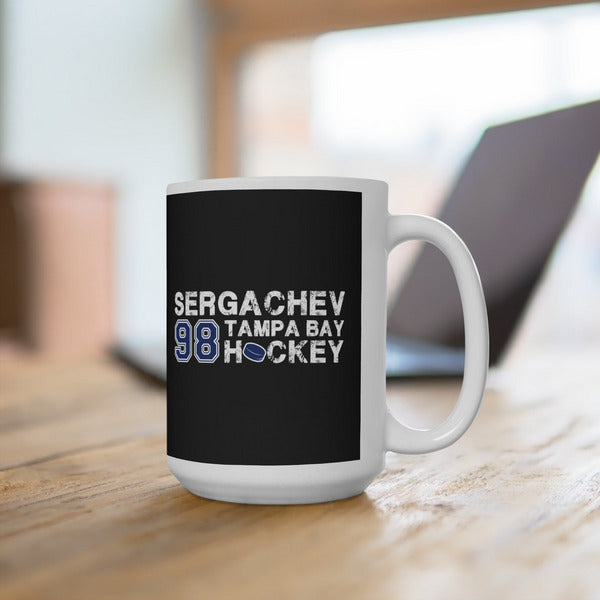 Sergachev 98 Tampa Bay Hockey Ceramic Coffee Mug In Black, 15oz