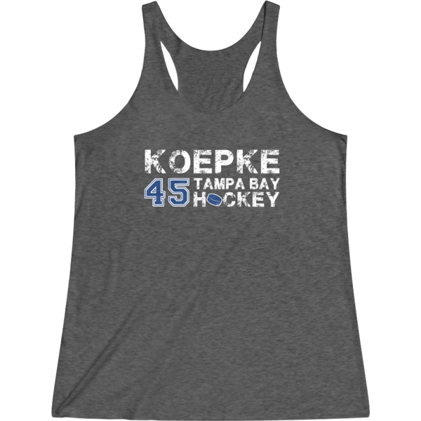 Koepke 45 Tampa Bay Hockey Women's Tri-Blend Racerback Tank Top