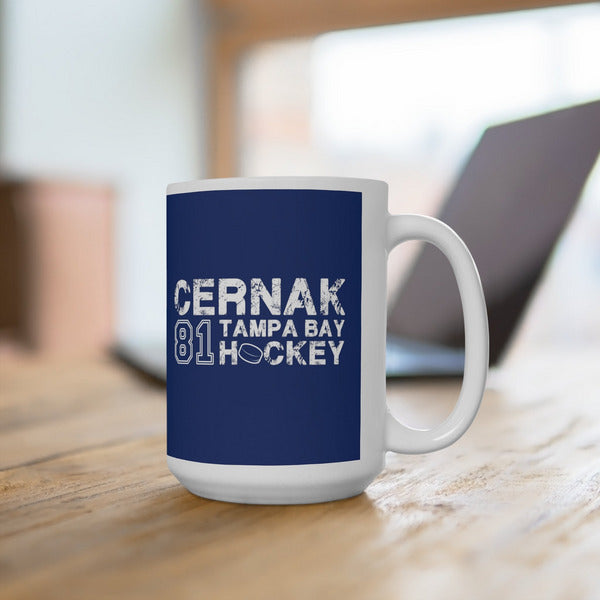 Cernak 81 Tampa Bay Hockey Ceramic Coffee Mug In Blue, 15oz