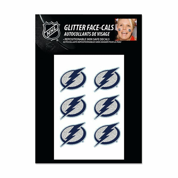 Tampa Bay Lightning Glitter Decal Temporary Tattoo, 6 Pack