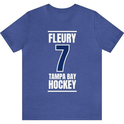 Fleury 7 Tampa Bay Hockey Blue Vertical Design Unisex T-Shirt