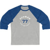 Hedman 77 Tampa Bay Hockey Number Arch Design Unisex Tri-Blend 3/4 Sleeve Raglan Baseball Shirt