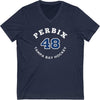 Perbix 48 Tampa Bay Hockey Number Arch Design Unisex V-Neck Tee