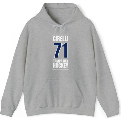 Cirelli 71 Tampa Bay Hockey Blue Vertical Design Unisex Hooded Sweatshirt