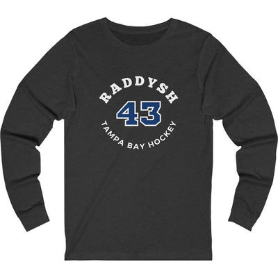 Raddysh 43 Tampa Bay Hockey Number Arch Design Unisex Jersey Long Sleeve Shirt