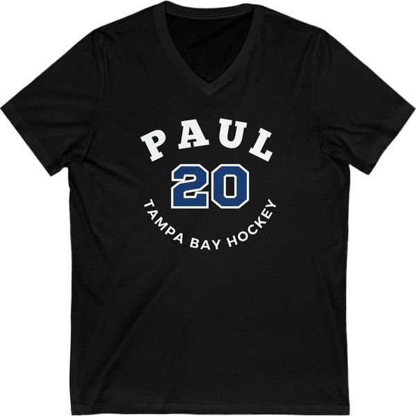 Paul 20 Tampa Bay Hockey Number Arch Design Unisex V-Neck Tee