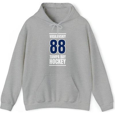 Vasilevskiy 88 Tampa Bay Hockey Blue Vertical Design Unisex Hooded Sweatshirt