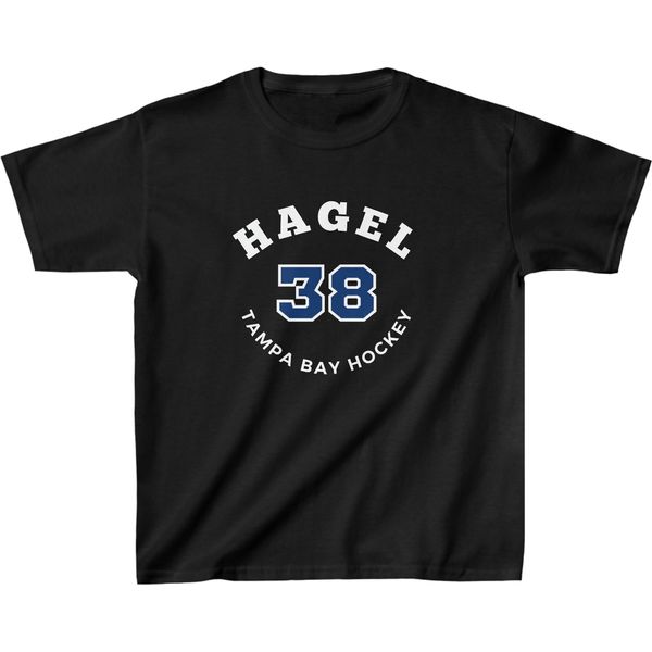 Hagel 38 Tampa Bay Hockey Number Arch Design Kids Tee