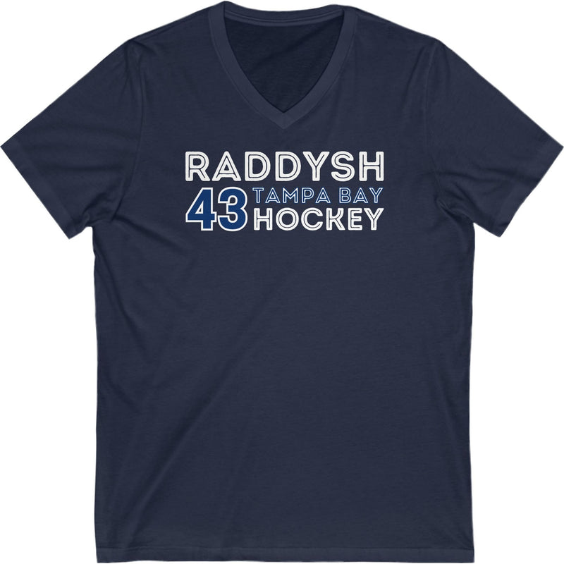 Raddysh 43 Tampa Bay Hockey Grafitti Wall Design Unisex V-Neck Tee