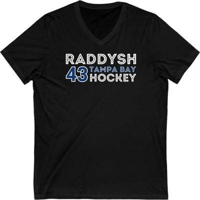 Raddysh 43 Tampa Bay Hockey Grafitti Wall Design Unisex V-Neck Tee