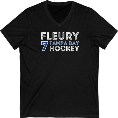 Fleury 7 Tampa Bay Hockey Grafitti Wall Design Unisex V-Neck Tee