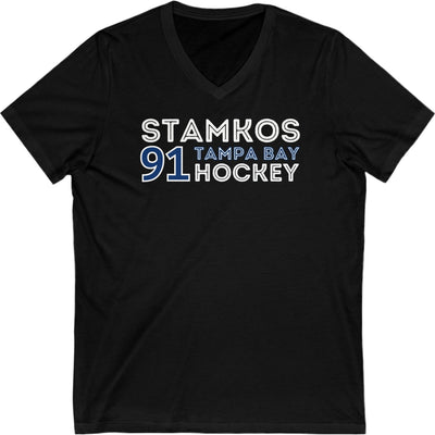 Stamkos 91 Tampa Bay Hockey Grafitti Wall Design Unisex V-Neck Tee