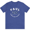 Paul 20 Tampa Bay Hockey Number Arch Design Unisex T-Shirt