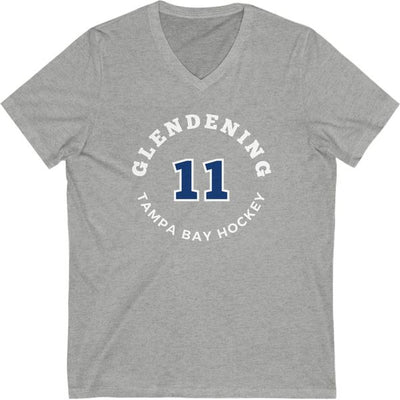 Glendening 11 Tampa Bay Hockey Number Arch Design Unisex V-Neck Tee