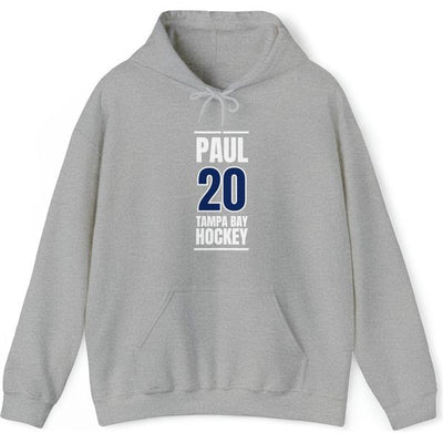 Paul 20 Tampa Bay Hockey Blue Vertical Design Unisex Hooded Sweatshirt