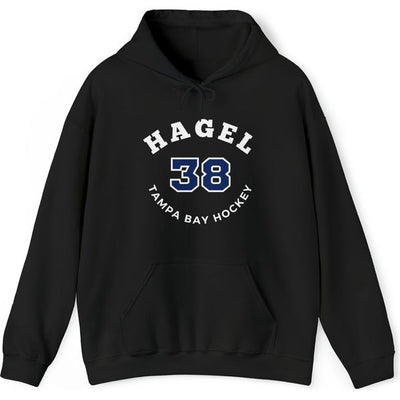 Hagel 38 Tampa Bay Hockey Number Arch Design Unisex Hooded Sweatshirt