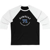 Cirelli 71 Tampa Bay Hockey Number Arch Design Unisex Tri-Blend 3/4 Sleeve Raglan Baseball Shirt