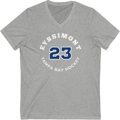 Eyssimont 23 Tampa Bay Hockey Number Arch Design Unisex V-Neck Tee