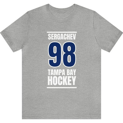 Sergachev 98 Tampa Bay Hockey Blue Vertical Design Unisex T-Shirt