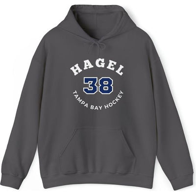 Hagel 38 Tampa Bay Hockey Number Arch Design Unisex Hooded Sweatshirt