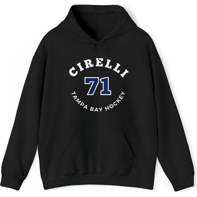 Cirelli 71 Tampa Bay Hockey Number Arch Design Unisex Hooded Sweatshirt