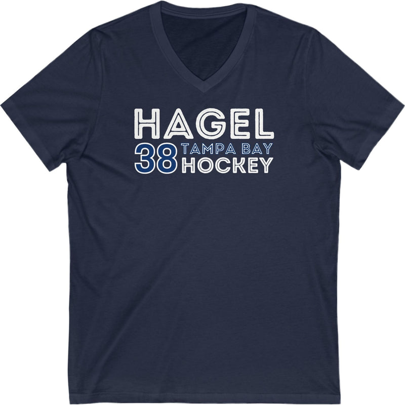 Hagel 38 Tampa Bay Hockey Grafitti Wall Design Unisex V-Neck Tee