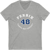 Perbix 48 Tampa Bay Hockey Number Arch Design Unisex V-Neck Tee