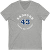 Raddysh 43 Tampa Bay Hockey Number Arch Design Unisex V-Neck Tee