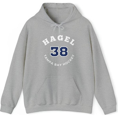 Hagel 38 Tampa Bay Hockey Number Arch Design Unisex Hooded Sweatshirt