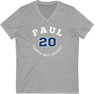 Paul 20 Tampa Bay Hockey Number Arch Design Unisex V-Neck Tee