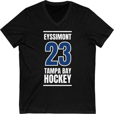 Eyssimont 23 Tampa Bay Hockey Blue Vertical Design Unisex V-Neck Tee