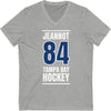 Jeannot 84 Tampa Bay Hockey Blue Vertical Design Unisex V-Neck Tee