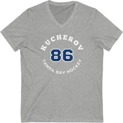 Kucherov 86 Tampa Bay Hockey Number Arch Design Unisex V-Neck Tee