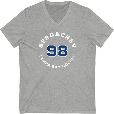 Sergachev 98 Tampa Bay Hockey Number Arch Design Unisex V-Neck Tee