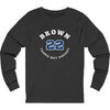 Brown 22 Tampa Bay Hockey Number Arch Design Unisex Jersey Long Sleeve Shirt