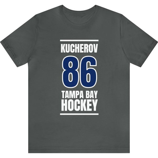 Kucherov 86 Tampa Bay Hockey Blue Vertical Design Unisex T-Shirt