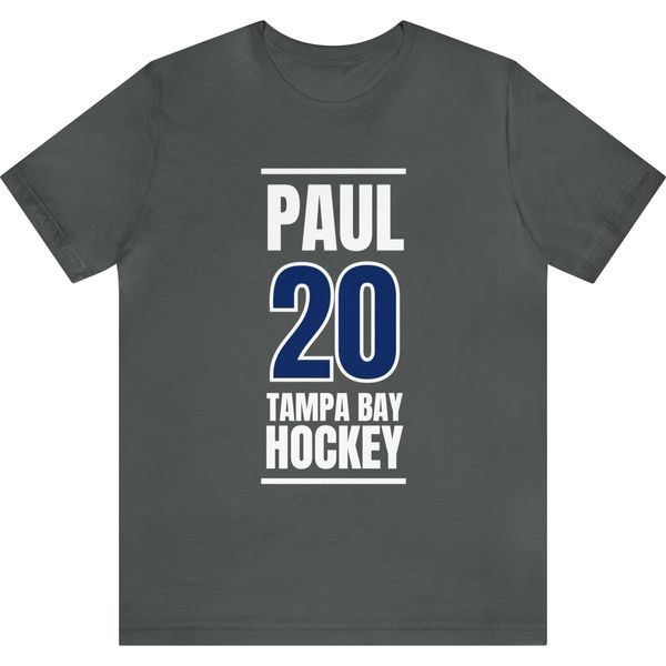 Paul 20 Tampa Bay Hockey Blue Vertical Design Unisex T-Shirt