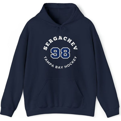 Sergachev 98 Tampa Bay Hockey Number Arch Design Unisex Hooded Sweatshirt