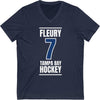 Fleury 7 Tampa Bay Hockey Blue Vertical Design Unisex V-Neck Tee