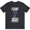 Fleury 7 Tampa Bay Hockey Blue Vertical Design Unisex T-Shirt