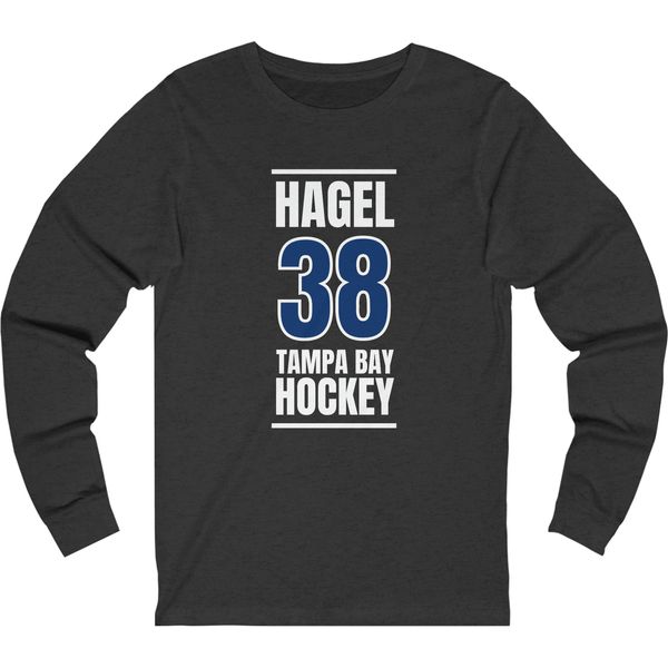 Hagel 38 Tampa Bay Hockey Blue Vertical Design Unisex Jersey Long Sleeve Shirt