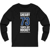 Sheary 73 Tampa Bay Hockey Blue Vertical Design Unisex Jersey Long Sleeve Shirt