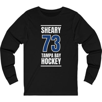 Sheary 73 Tampa Bay Hockey Blue Vertical Design Unisex Jersey Long Sleeve Shirt