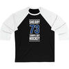 Sheary 73 Tampa Bay Hockey Blue Vertical Design Unisex Tri-Blend 3/4 Sleeve Raglan Baseball Shirt