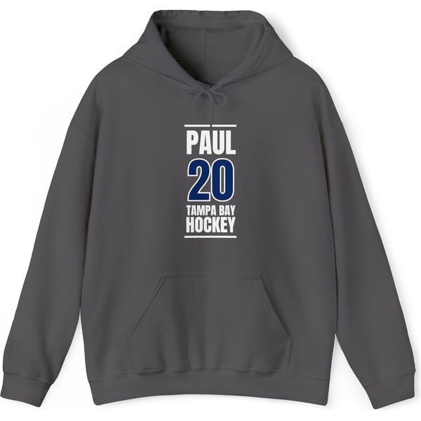 Paul 20 Tampa Bay Hockey Blue Vertical Design Unisex Hooded Sweatshirt
