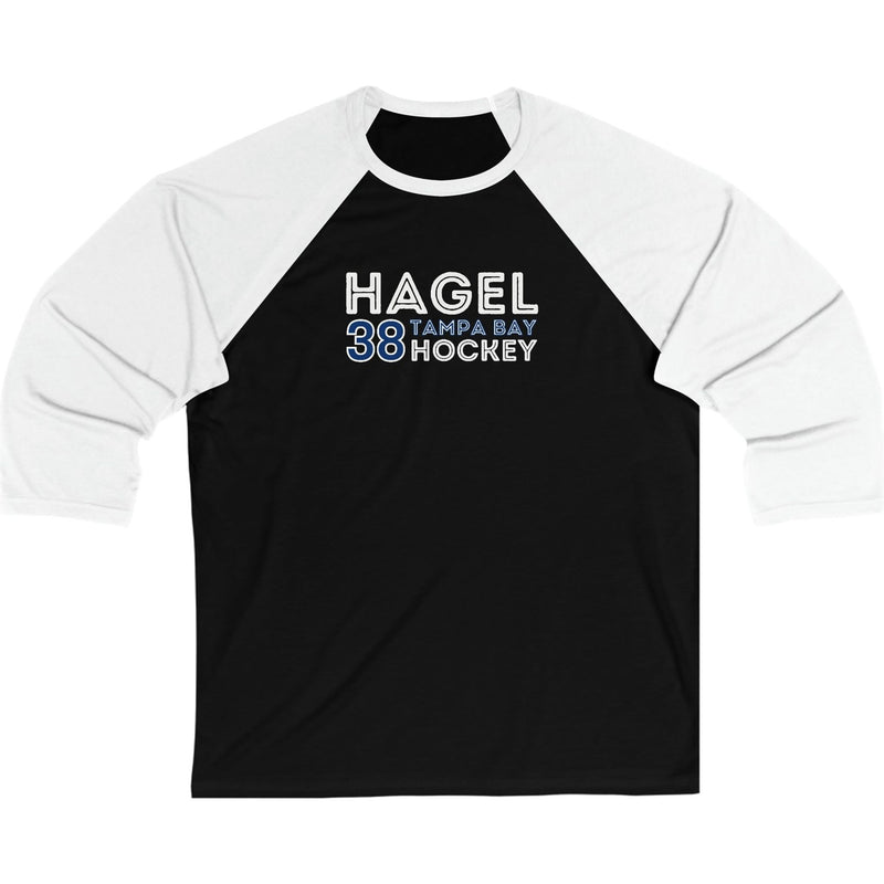 Hagel 38 Tampa Bay Hockey Grafitti Wall Design Unisex Tri-Blend 3/4 Sleeve Raglan Baseball Shirt