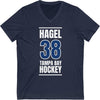 Hagel 38 Tampa Bay Hockey Blue Vertical Design Unisex V-Neck Tee